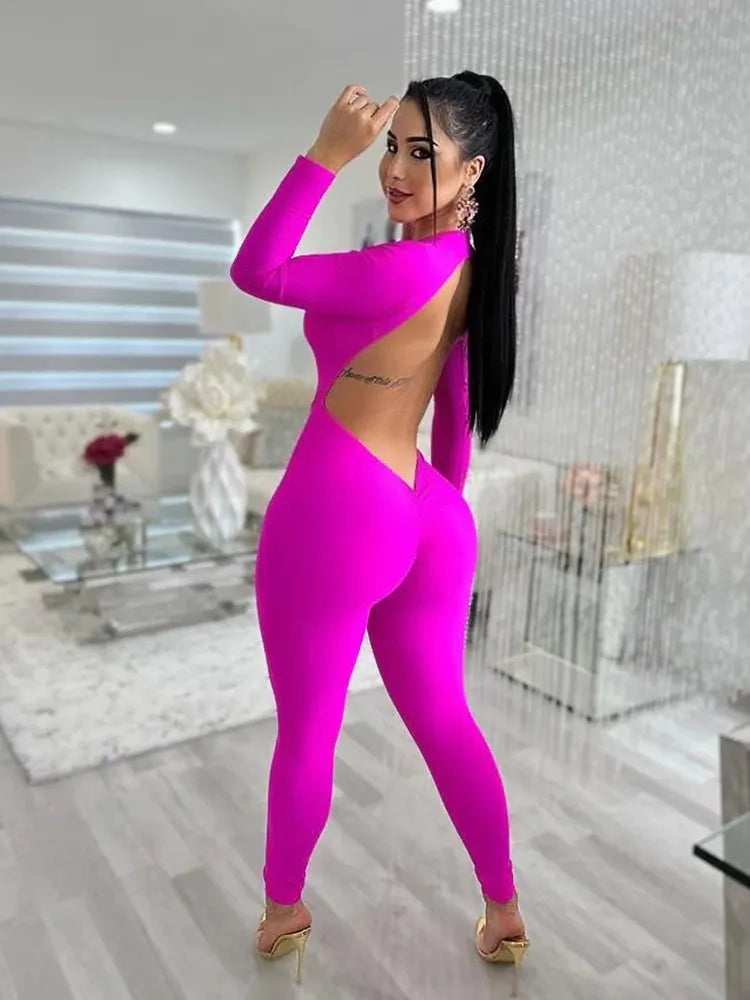 Damen Bodycon Overall Jumpsuit Party Streetwear Fitness-Strampler Playsuitn