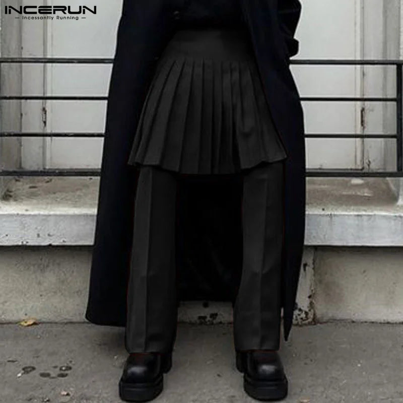 Fashion Männer Hosenrock Röcke Hose Herrenrock Kilt Schottenrock Jogger