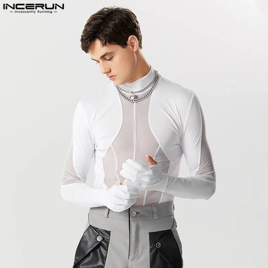 Fetisch Fashion Männer Sexy Bodysuits Herren Body Shirts Hemd Transparent Club