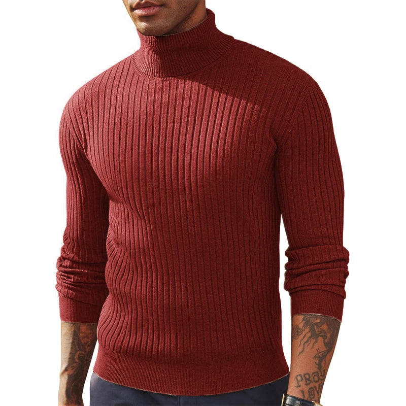 Herren Rollkragen Pullover Sweatshirt Leichter Pulli Sweater Shirt Langarmshirt