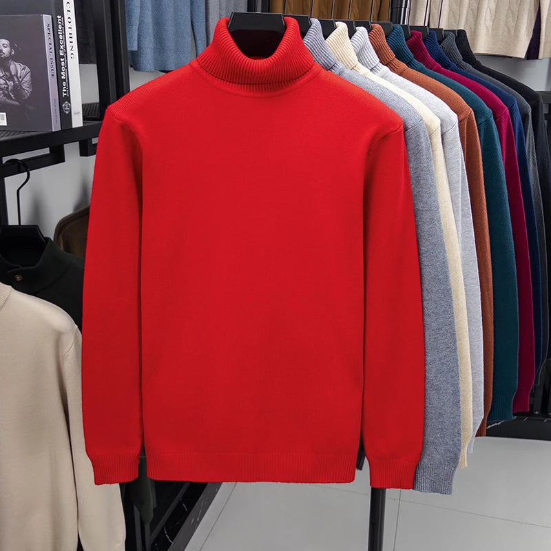 Herren Rollkragen Pullover Sweatshirt Leichter Pulli Sweater Shirt Langarmshirt