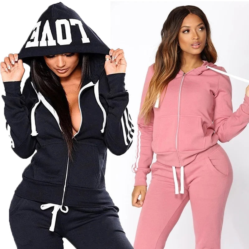 Damen Jogginganzug Jogging Trainingsanzug Fitnessanzug Freizeitanzug Hausanzug