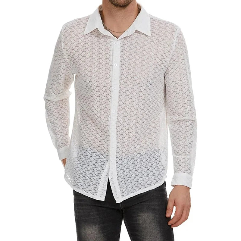 Maglietta Uomo Shirt T-Shirt Canottiera Camicia Maglia Sexy Body Trasparente Top