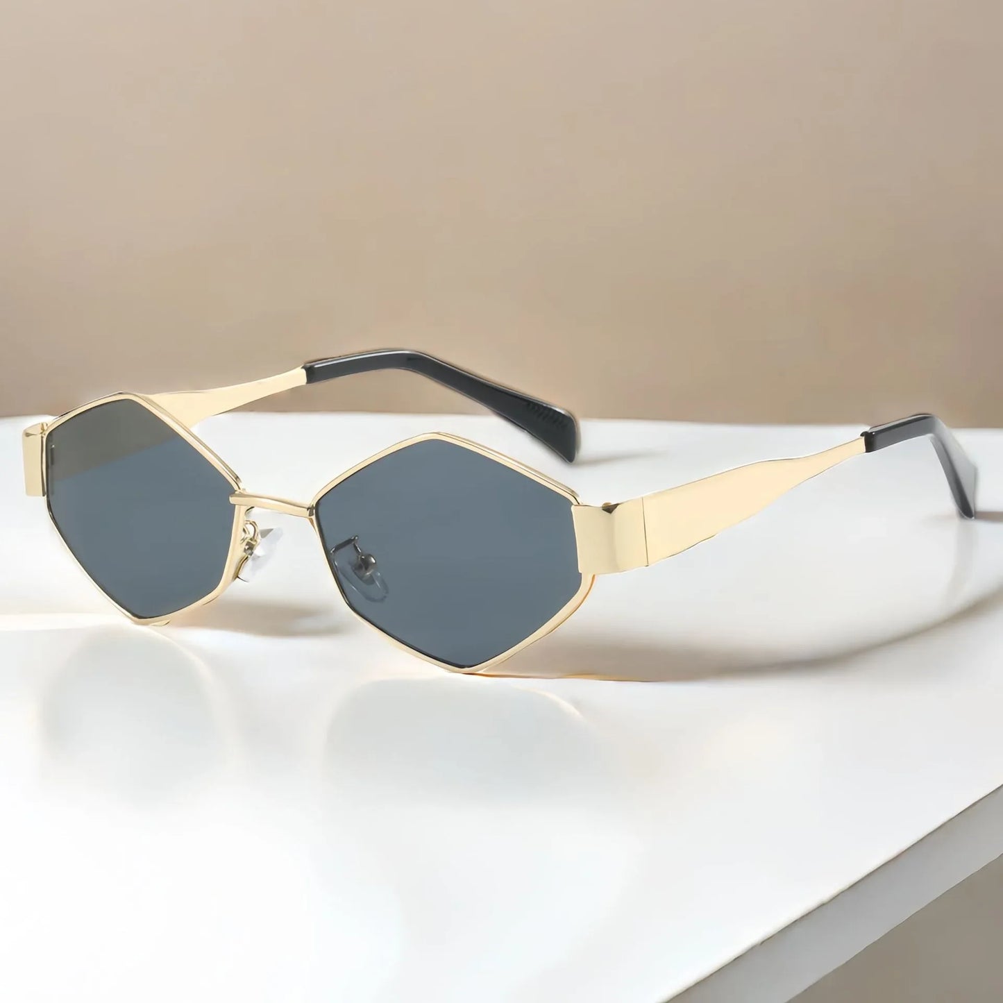Damen Sonnenbrille Designer Luxus Brille Hexagon Gläser Vintage Piloten-Brille