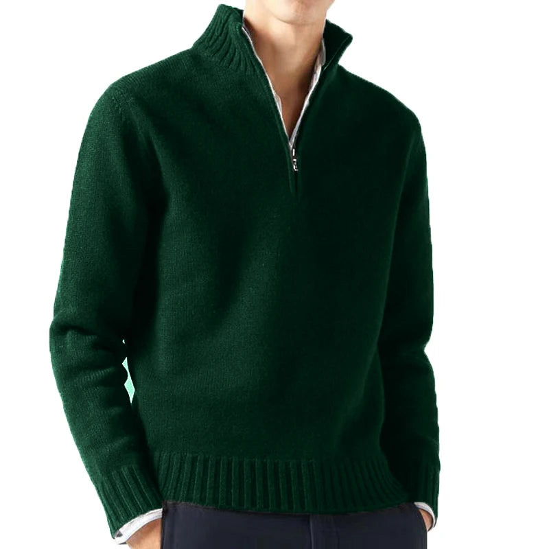 Herren Pullover Sweatshirt Troyer Pulli Sweater Stehkragen Zipper Langarmpulli