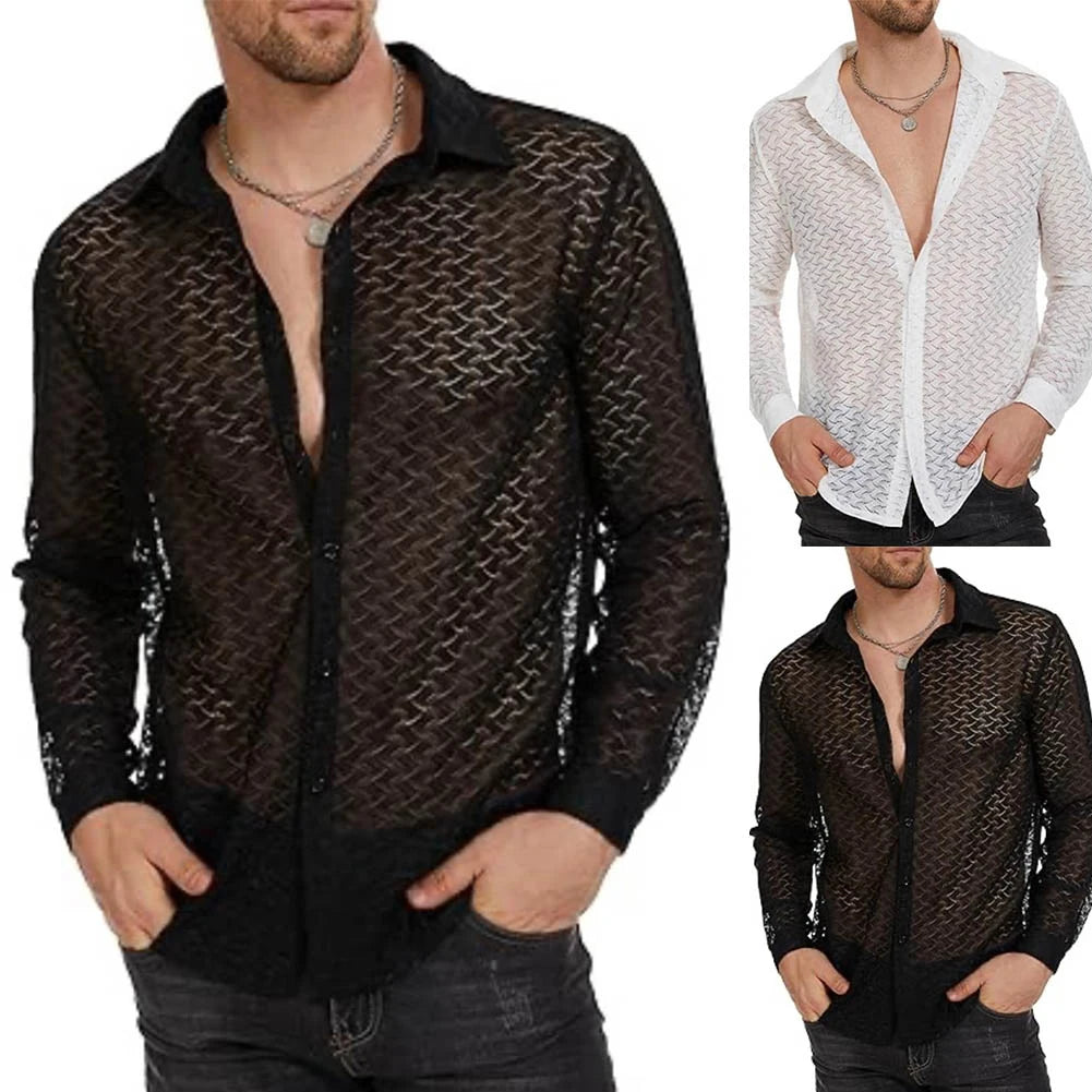 Fetisch Fashion Männer Sexy Bodysuits Herren Body Shirts Hemd Transparent Club