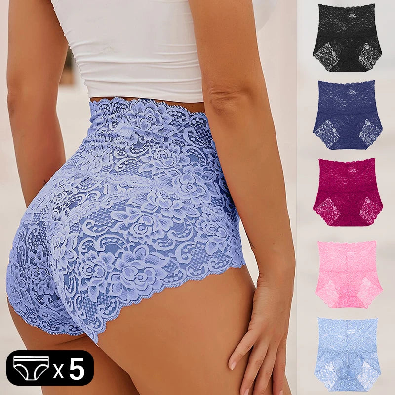5 Stk Frauen Spitze Tanga String Höschen Sexy Schlüpfer Slip Dessous Unterwäsche