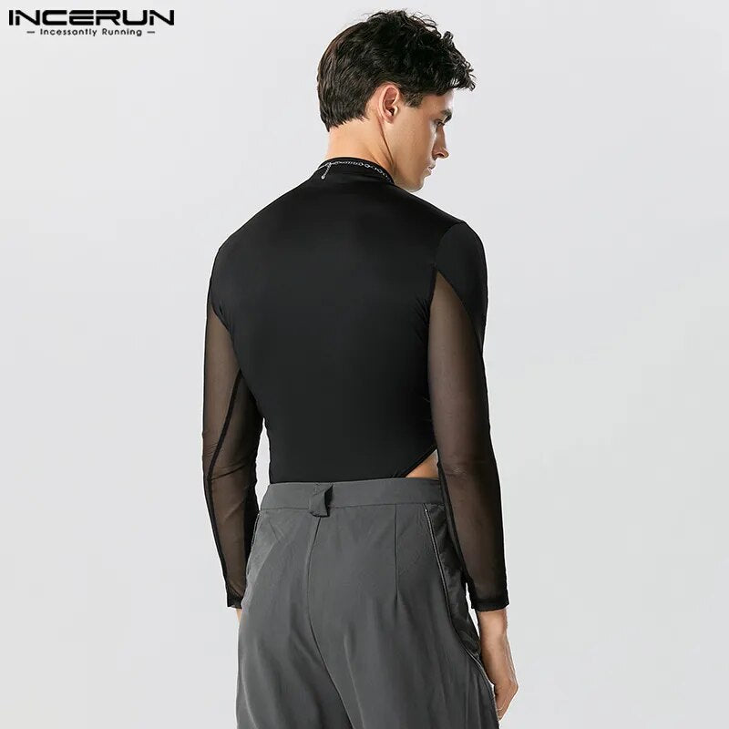 Fetisch Fashion Männer Sexy Bodysuits Herren Body Shirts Hemd Transparent Club