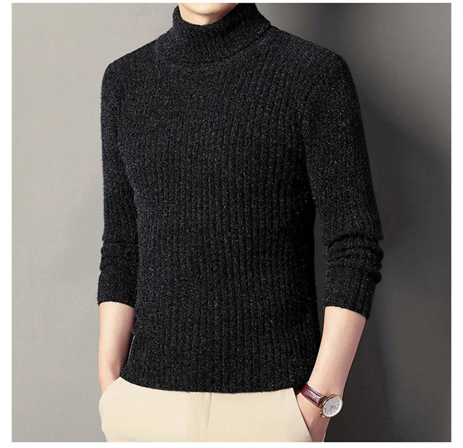 Herren Rollkragen Pullover Sweatshirt Pulli Zipper Sweater Shirt Langarmshirt