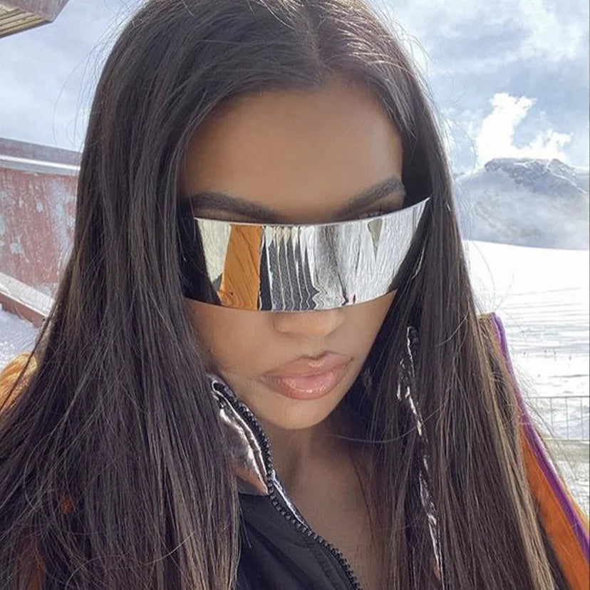 Designer Verspiegelte Sonnenbrille Damen Brille Große Gläser Pilotenbrille UV400