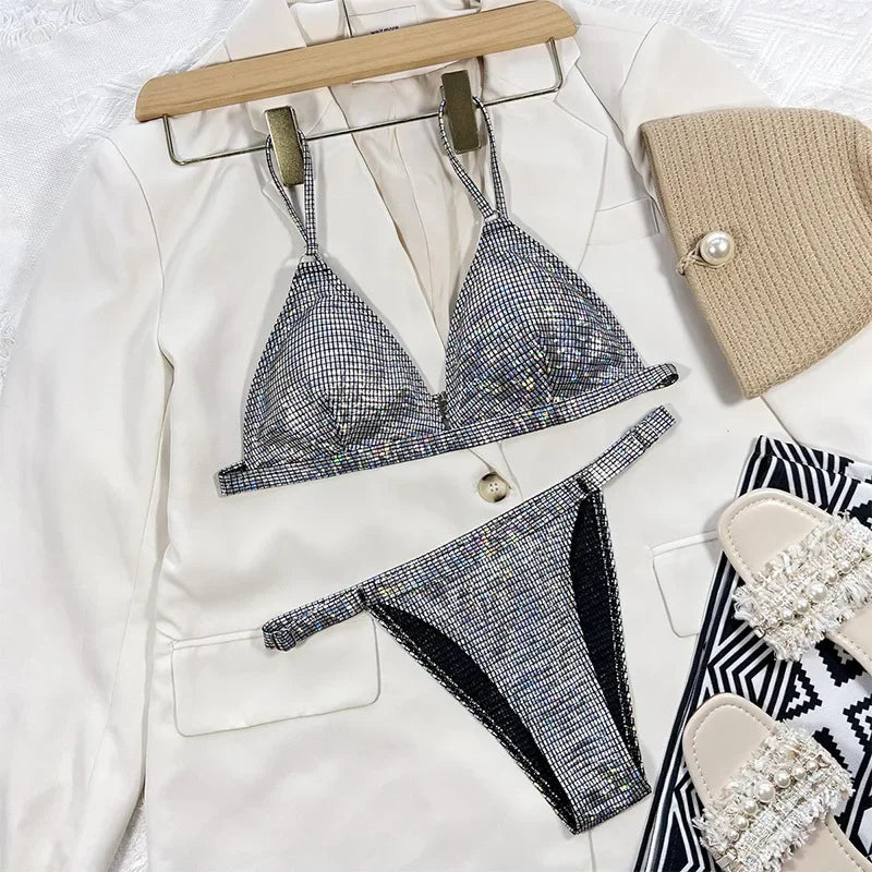 Frauen Bademode High Cut Bikini Set Sexy Micro Badeanzug Damen Tanga Swimwear