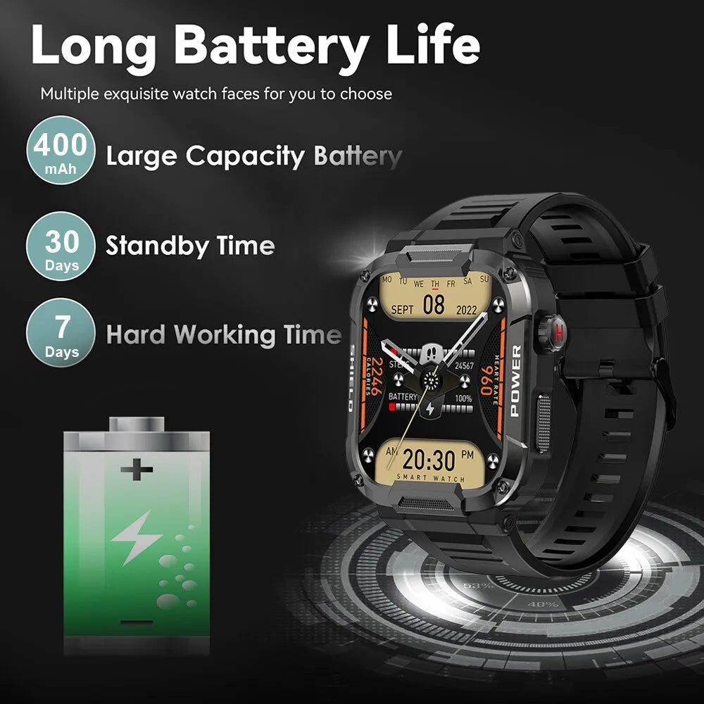 Herren Armbanduhr Digital Uhr Silber Edelstahl Quarzuhr Bluetooth Smartwatch