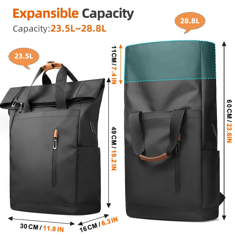 Fahrradrucksack RollTop Rucksack Herren 23–28L wasserdicht Laptop Tasche Damen