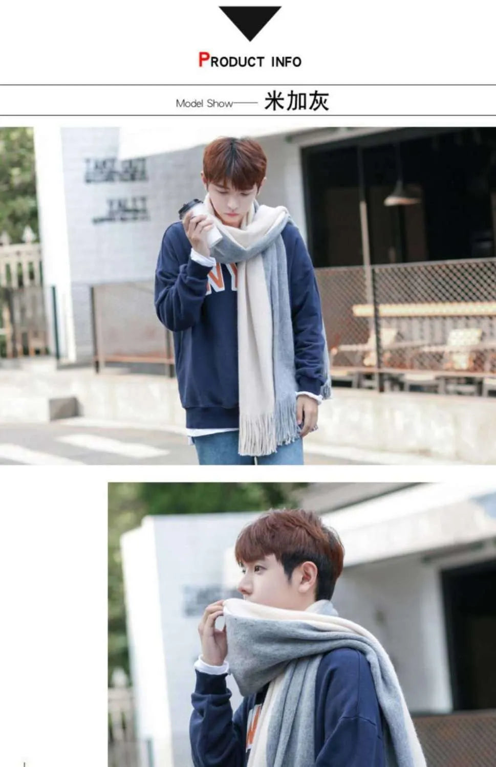 Herren Schal Winterschal Stola Schlauchschal Halstuch Wollschal Strickschal Loop