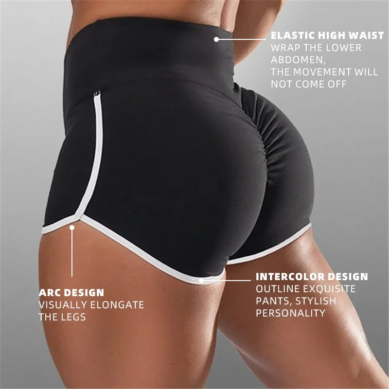 Damen Gym Sporthose Push Up Yoga Radlerhose Kurze Hose Fitness Shorts Hotpants