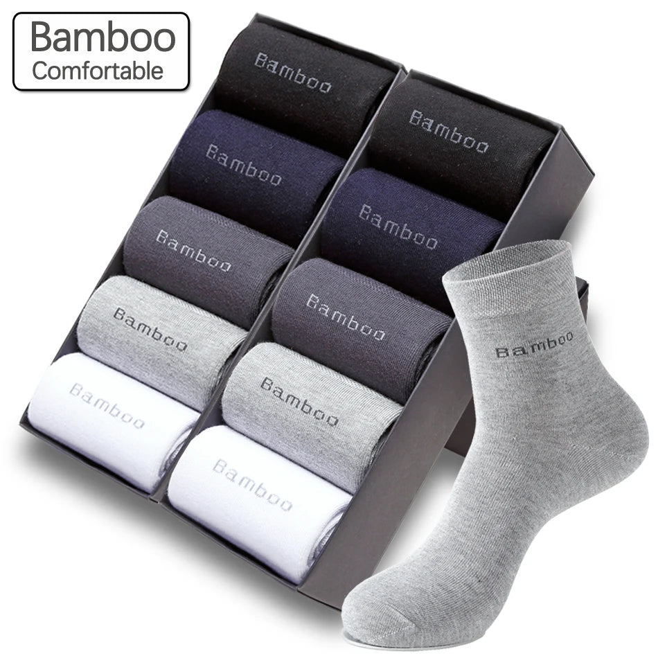 10 Paar Herren Business Socken aus Bambusfaser Atmungsaktives Größe 38-45