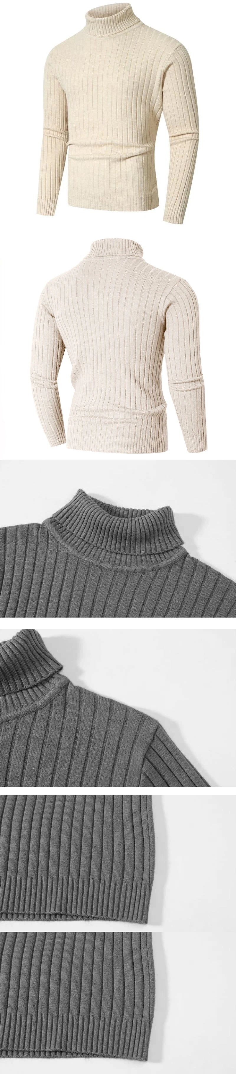Herren Rollkragen Pullover Sweatshirt Leichter Pulli Sweater Shirt Langarmshirt