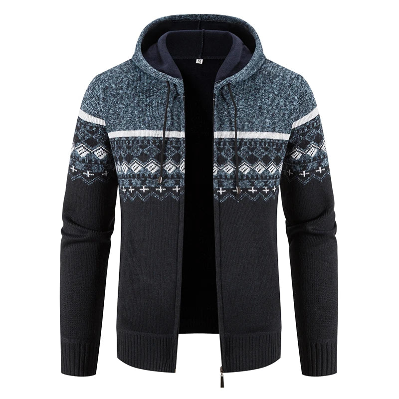 Herren Herbst Jacke Übergangsjacke Warme Sweatjacke Zipper Sweater Strickjacke