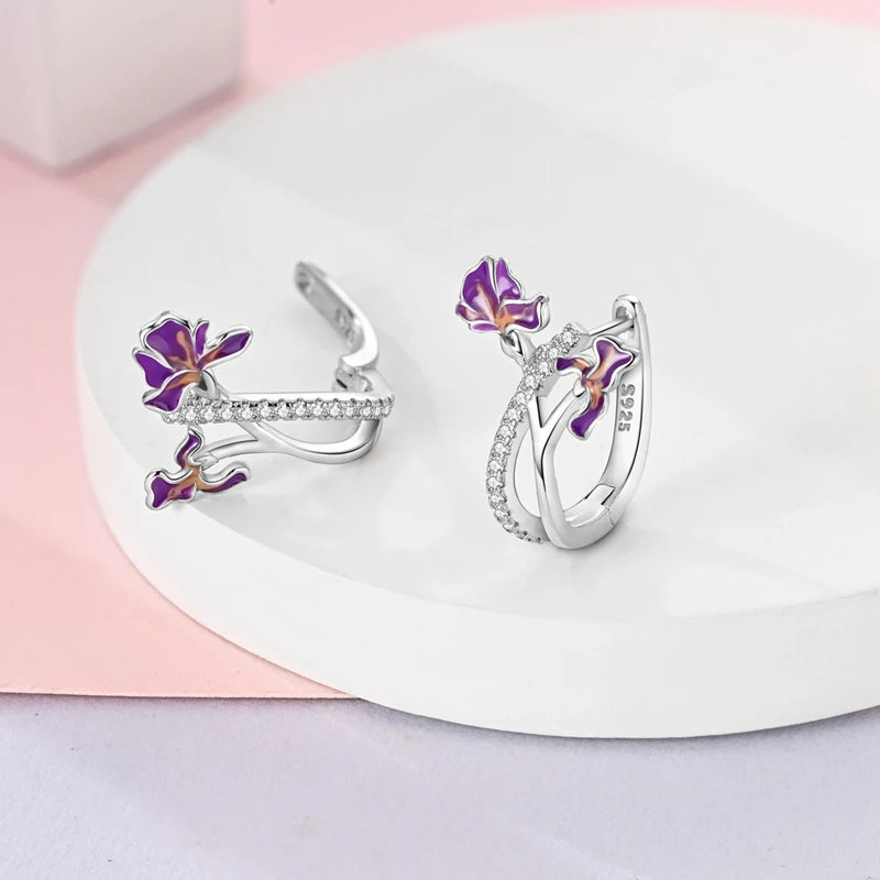 Orecchini a Cerchio in Argento 925 Sterling con Zirconi | Creole Brillantini