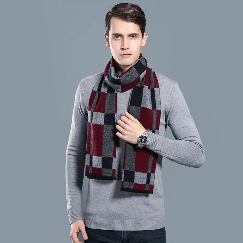 Herren Schal Winterschal Stola Schlauchschal Halstuch Wollschal Strickschal Loop