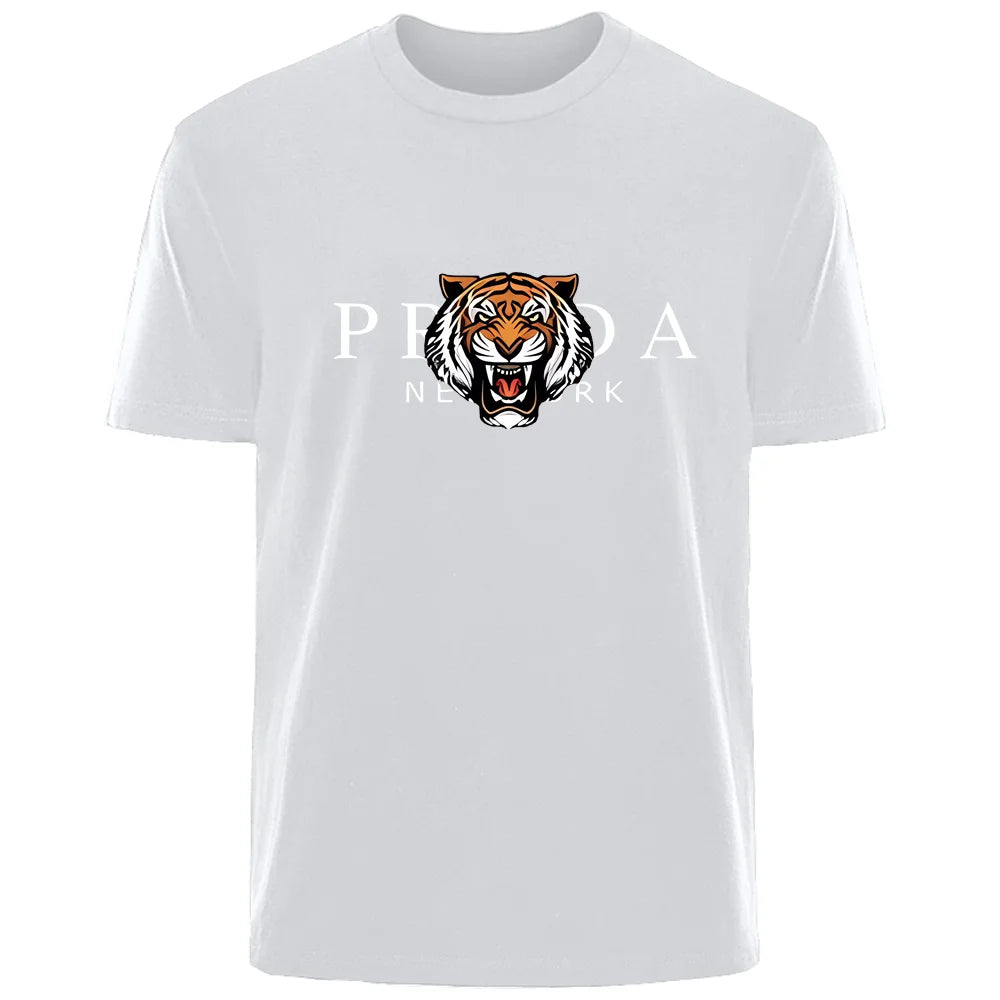 Männer T-Shirt Tiger Herrenmode Shirts Hemden Streetwear 100% Baumwolle Tank Top
