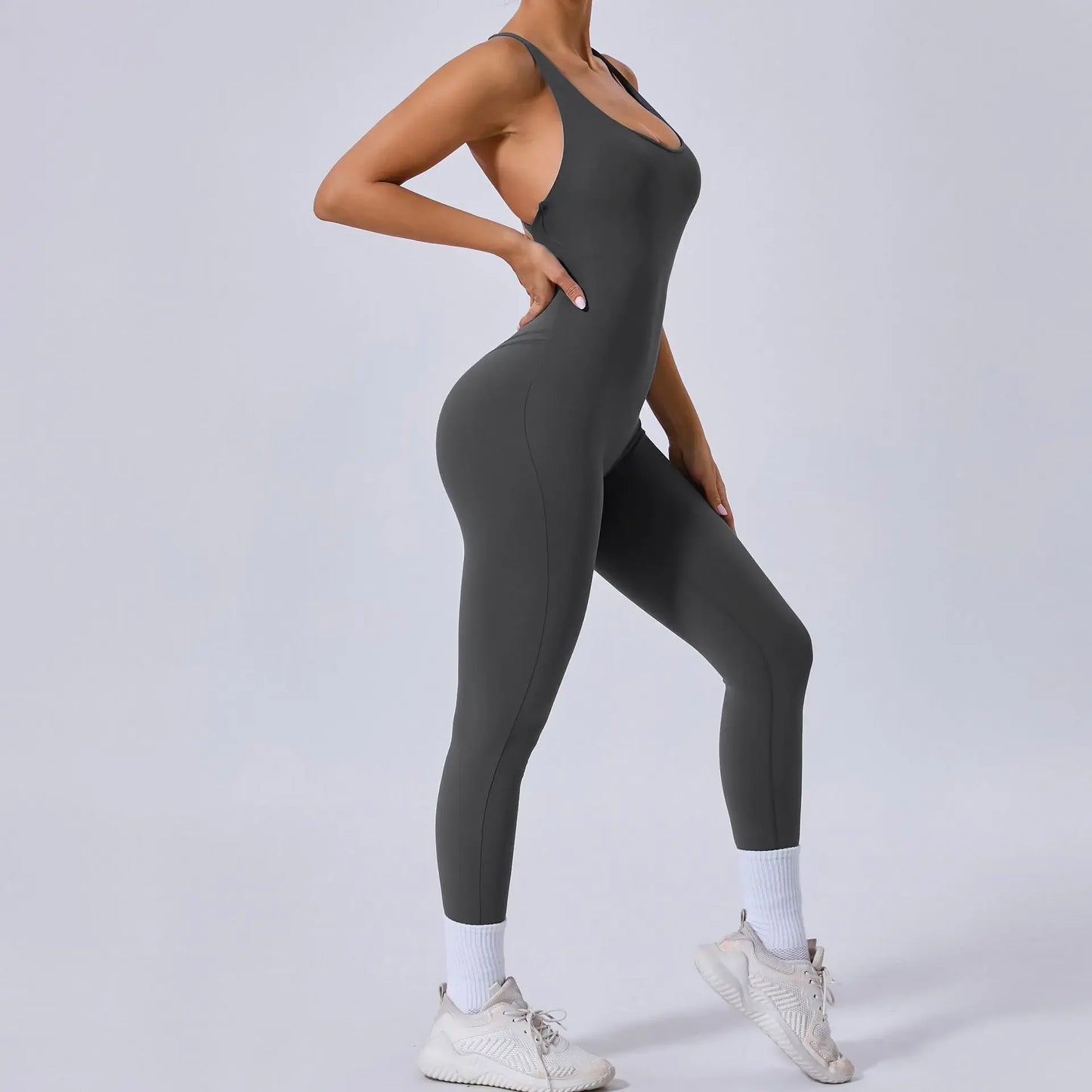 Tuta intera Sportiva Donna Rompers Pantaloni Yoga Palestra Sexy Jumpsuit Tutina