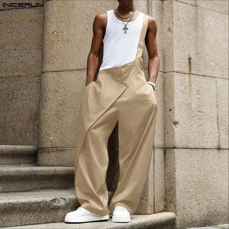 Männer Latzhose Hose Harems Pumphosen Pluderhosen Jogger Overalls Streetwear