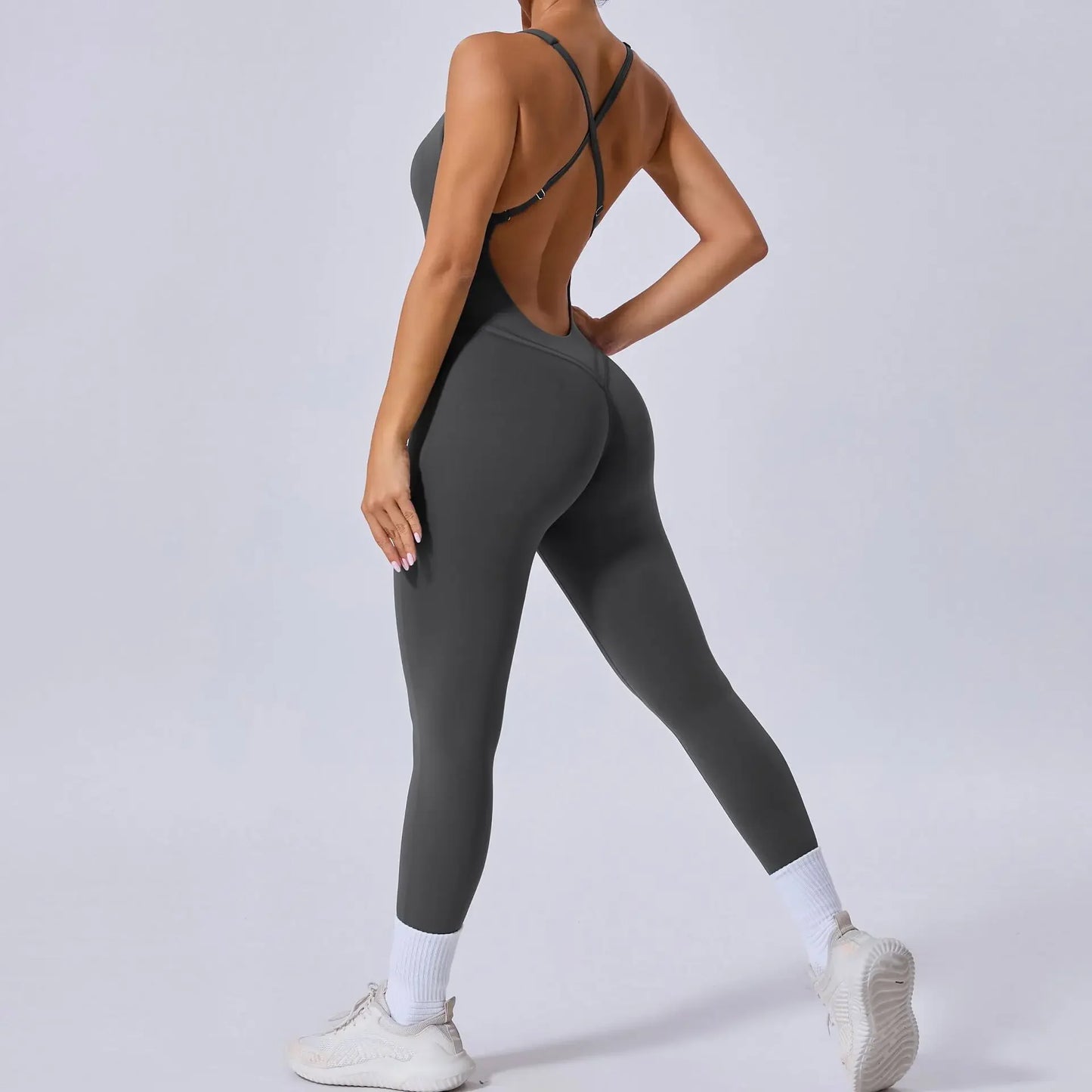 Tuta intera Sportiva Donna Rompers Pantaloni Yoga Palestra Sexy Jumpsuit Tutina