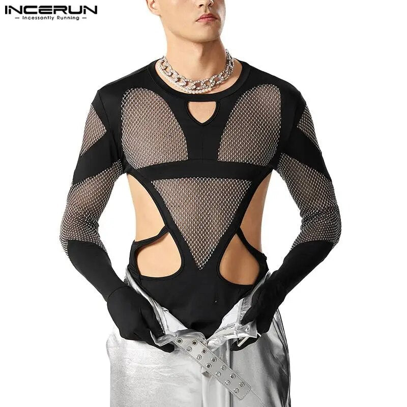 Fetisch Fashion Männer Sexy Bodysuits Herren Body Shirts Hemd Transparent Club