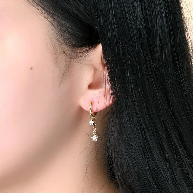 Creole Argento 925 Sterling Zirconi | Orecchini Eleganti Ipoallergenici Regalo