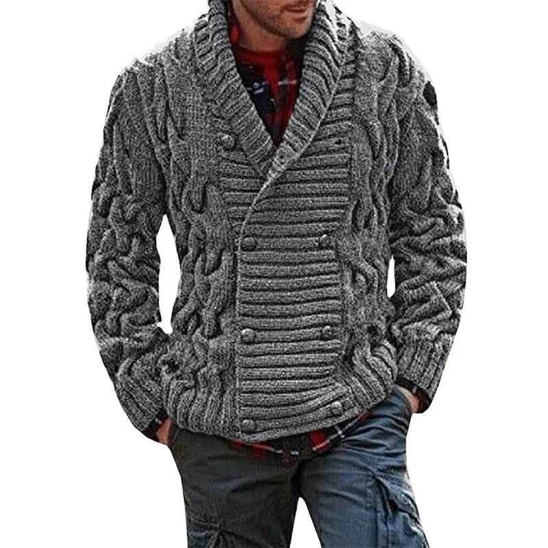 Herren Herbst Jacke Übergangsjacke Sweatjacke Sweater Strickjacke mit Zopfmuster