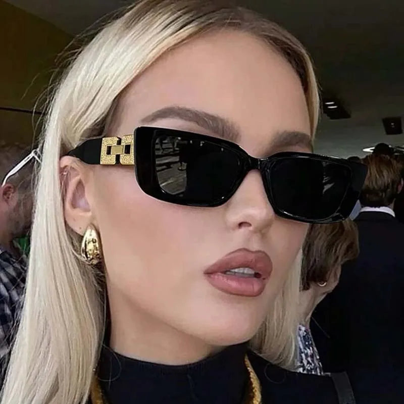 Damen Sonnenbrille Designer Luxus Brille Quadratische Übergröße Gläser Vintage