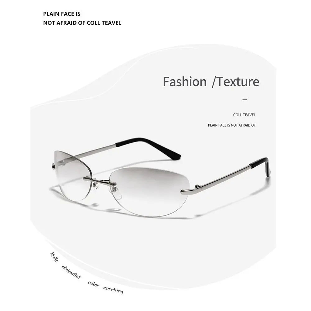 Designer Sonnenbrille Damen Herren Brille Randlose Gläser Pilotenbrille UV400