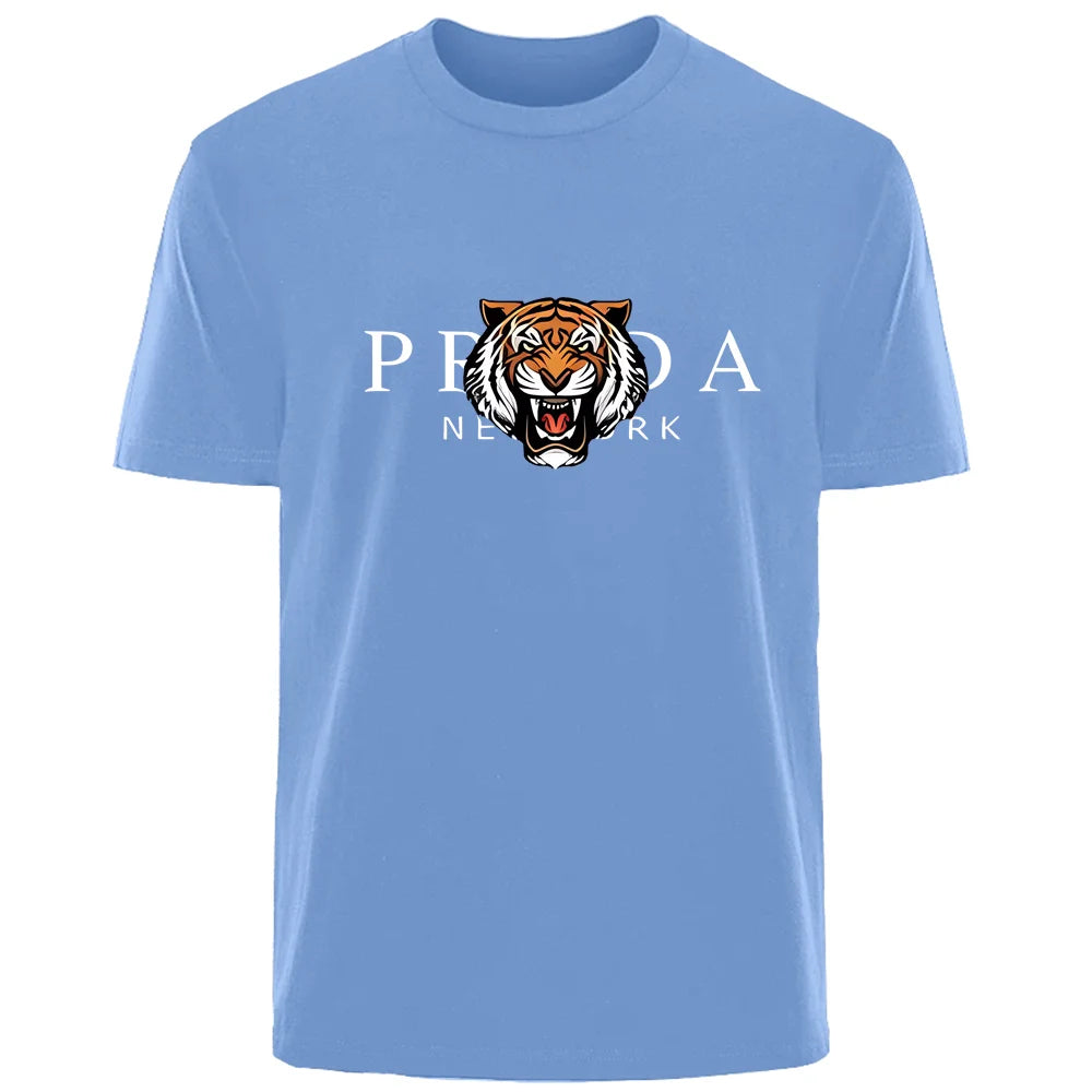 Männer T-Shirt Tiger Herrenmode Shirts Hemden Streetwear 100% Baumwolle Tank Top