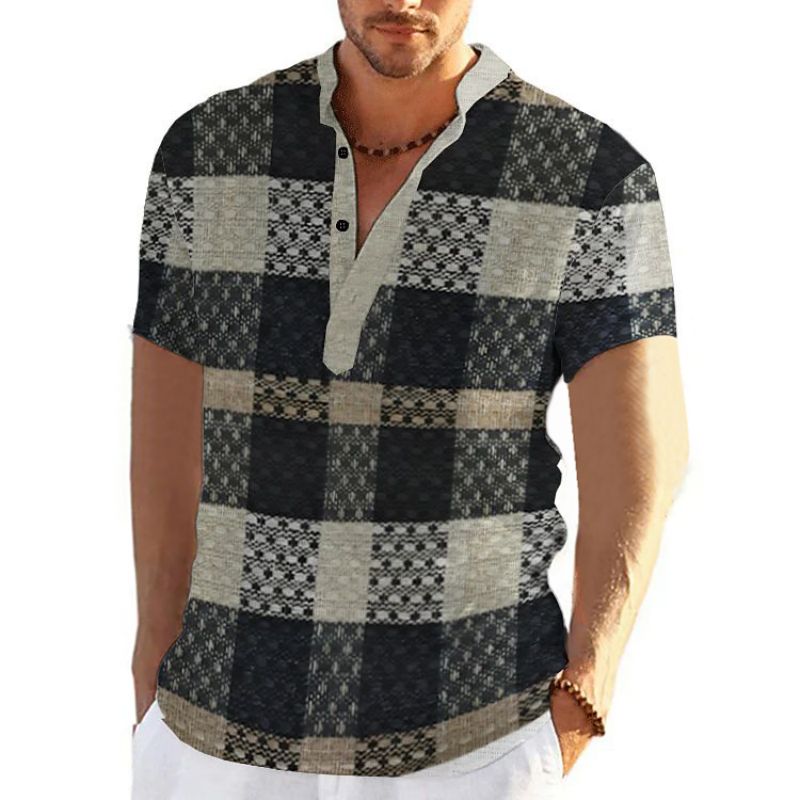 Herren Poloshirt POLO Shirt Zip Kontrast Kragen Kurzarm Slim Fit Hemd Polohemd Neu