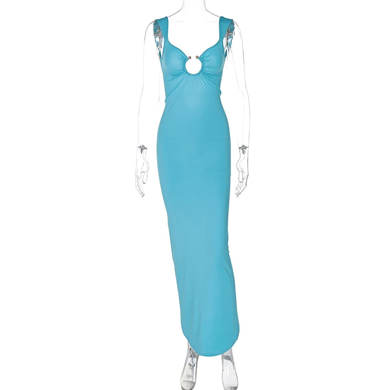 Frauen Kleid rückenfreies Partykleid Langes Trägerkleid Abendkleid Cocktailkleid