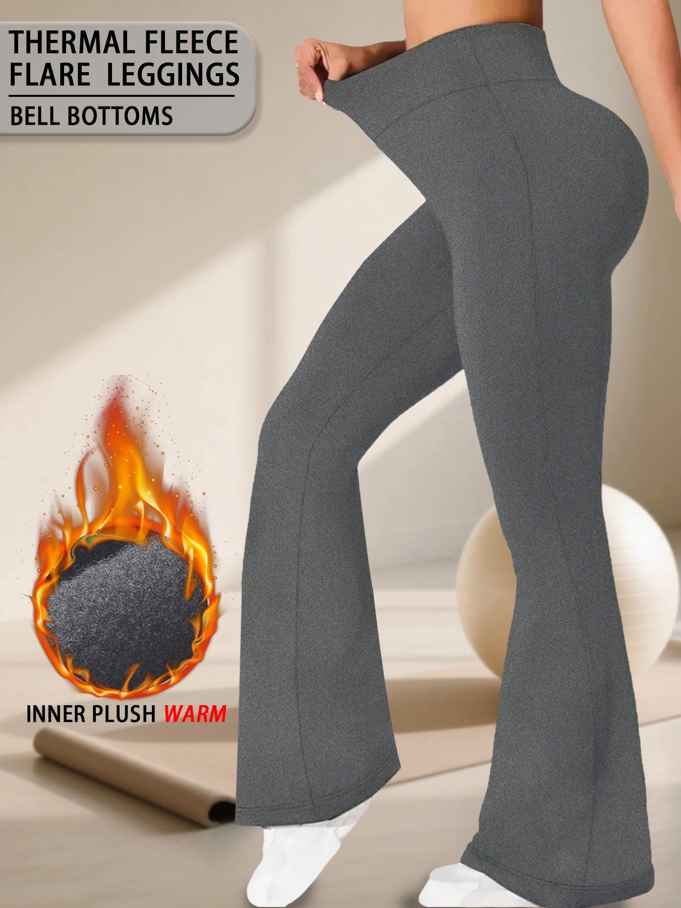 Frauen Hose Winter Leggins Warm Thermohose Innenfleece Blickdichte Strumpfhose