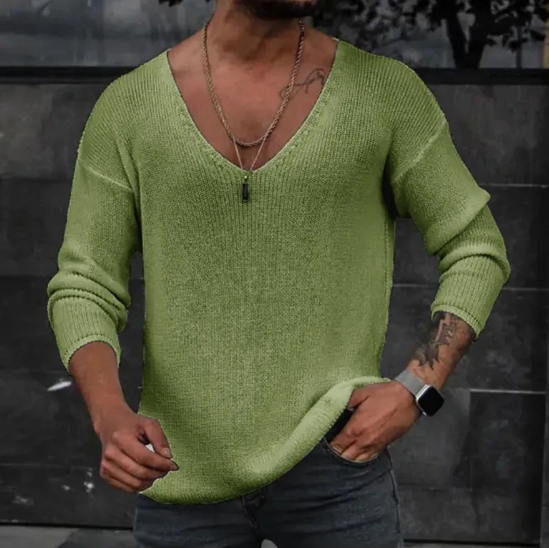 Herren Pullover Sweatshirt Leichter Pulli Sweater Langarm Shirt Strickpullover