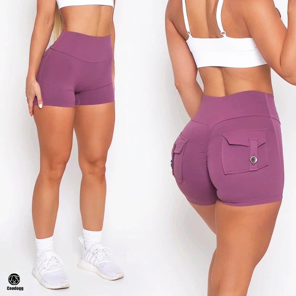 Damen Leggings Push Up Stretch Leggins Yoga Fitness Hose m Tasche Sexy Gym Wear