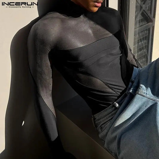 Fetisch Fashion Männer Sexy Bodysuits Herren Body Shirts Hemd Transparent Club
