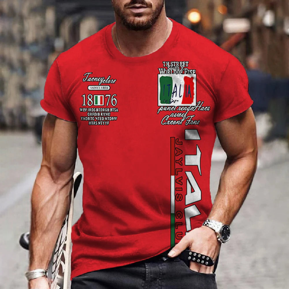 Männer T-Shirt Italien Herrenmode Sport Shirts Hemd Streetwear Spandex Tank Top