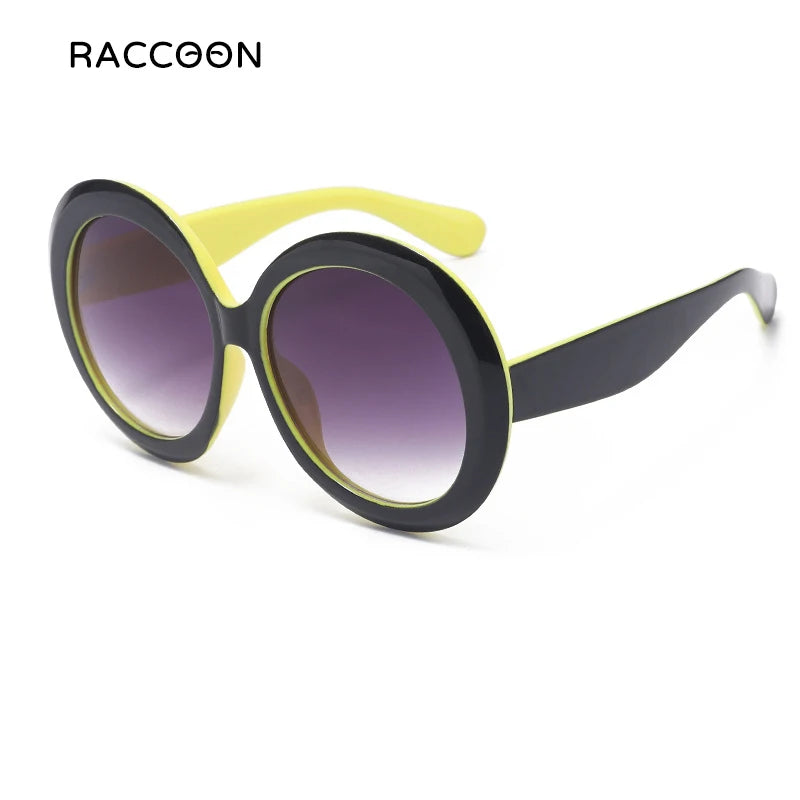 Damen Designer Luxus Brille Sonnenbrille Runde Übergröße Gläser Vintage