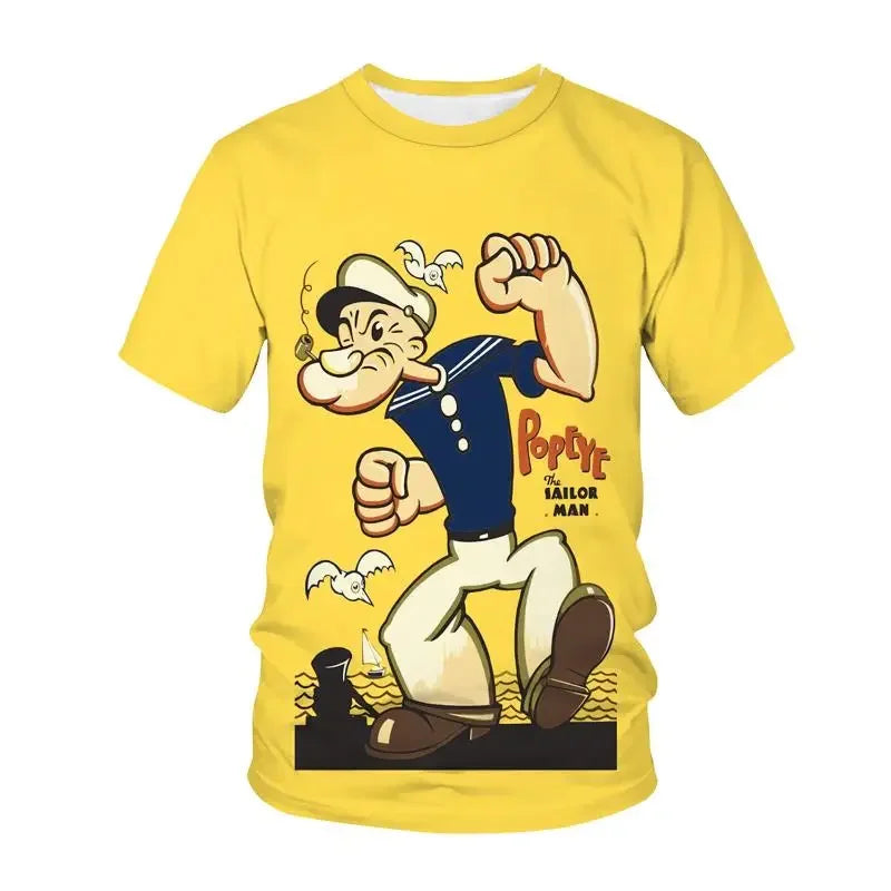 Herren Fashion Vintage 3D T-Shirt Rundhals Unisex Shirt Top Sommer Streetwear
