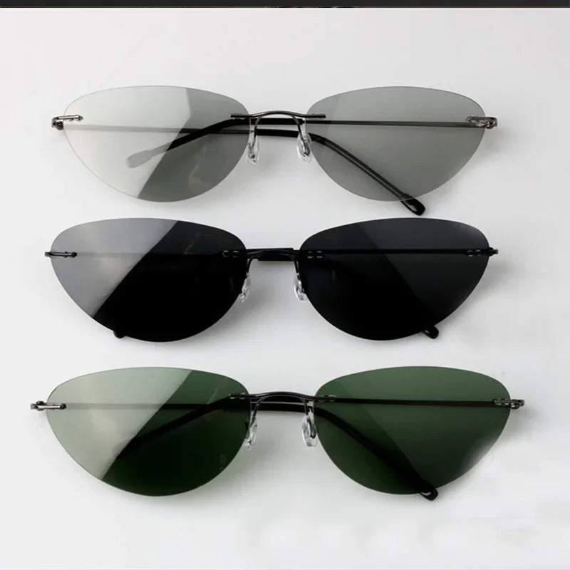 Matrix Sonnenbrille Damen Herren Brille Randlose Gläser Pilotenbrille UV400