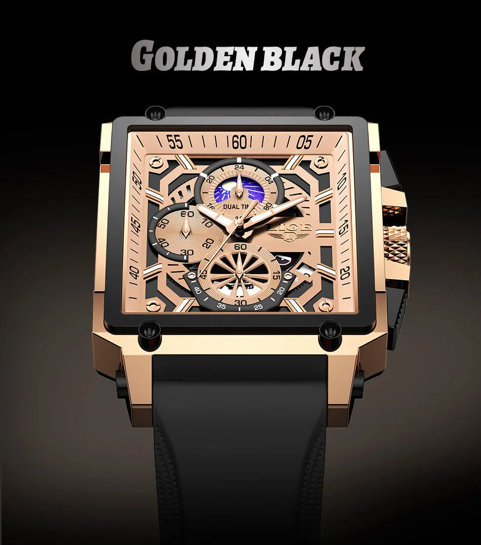 Orologio Uomo Quarzo Acciaio Inossidabile Orologio digitale Cronografo sportivo
