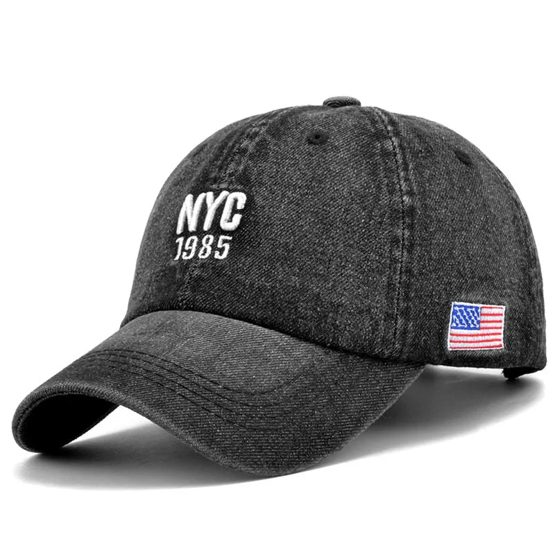 Herren Jeans Cappy Denim Look Basecap Cap Kappe gebogen Damen Baseball Cap