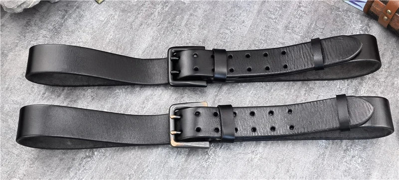 Jeans-Gürtel Herren Eckig Schnalle Echt Leder Gürtel Braun Breite Schnalle