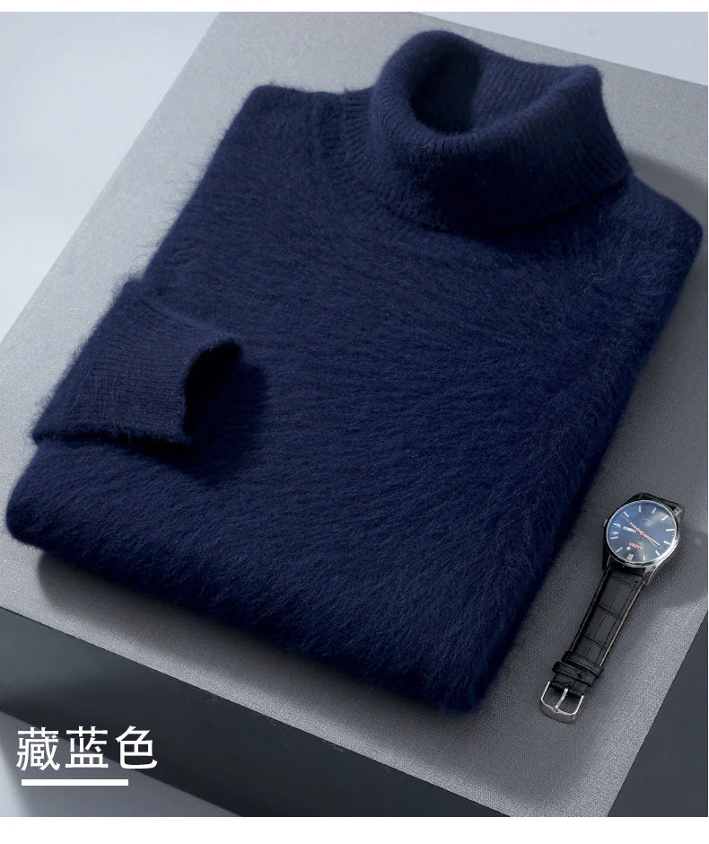 Herren Rollkragen Pullover Sweatshirt Langarm Pulli Sweater Shirt 100% Kaschmir