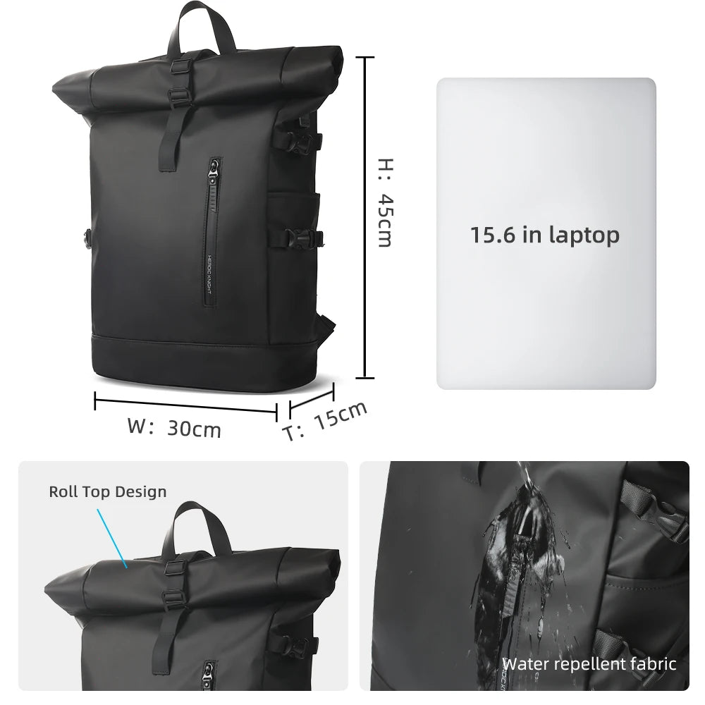 Kurierrucksack RollTop Rucksack Herren 36-55L wasserdicht Laptop Tasche Damen