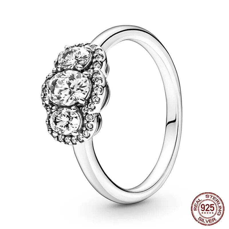 Massiv Sterling Silber 925 Ring filigran Fashion Damenring mit AAA Zirkonia